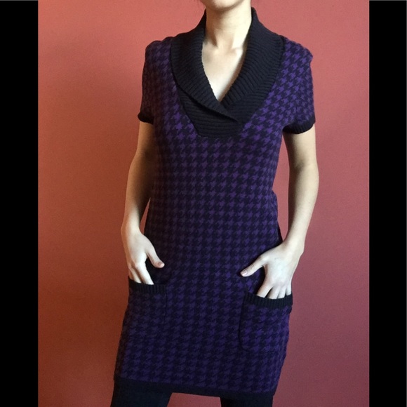 NWT Style & Co purple black sweater dress - Picture 1 of 8
